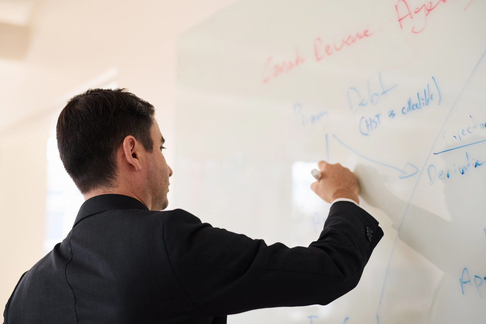 igor-kastelyanets-tax-lawyer-writing-on-whiteboard-details-for-tax-dispute-resolution-case